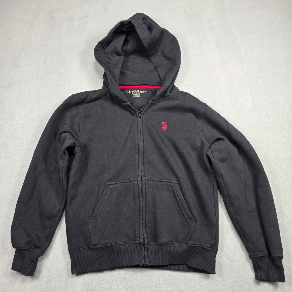 U.S. Polo Assn. hoodie Boys Large Black Solid Zip Up